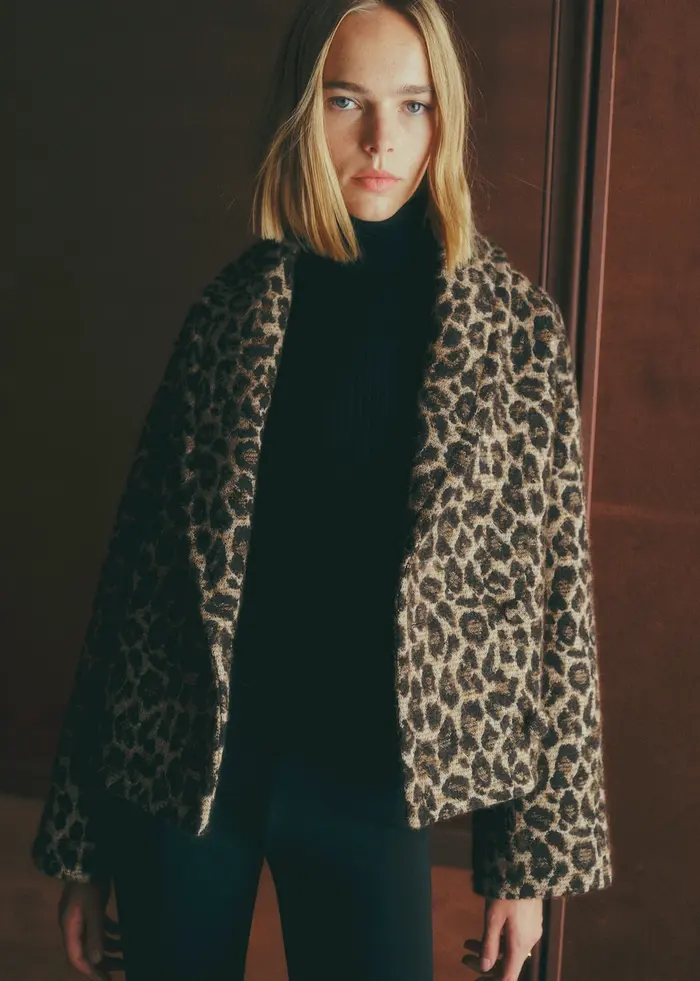Manteau Ambre - Jacquard Leopard