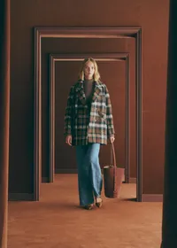 Manteau Ander - Carreaux Capri et Vert — view 2