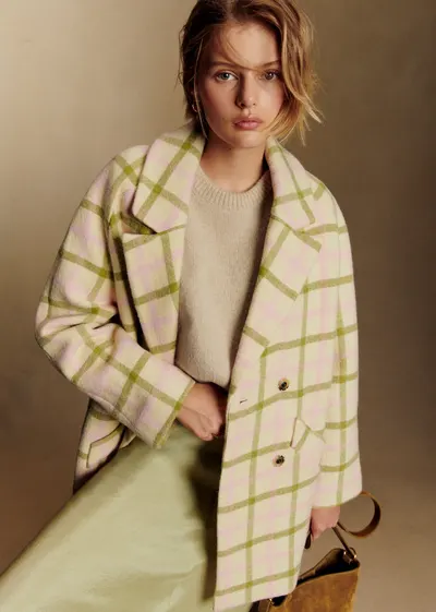 Manteau Ander - Carreaux Rose et Vert