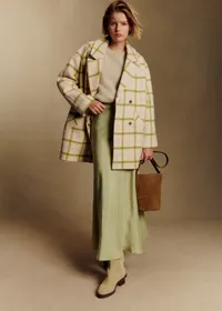 Manteau Ander - Carreaux Rose et Vert — view 4