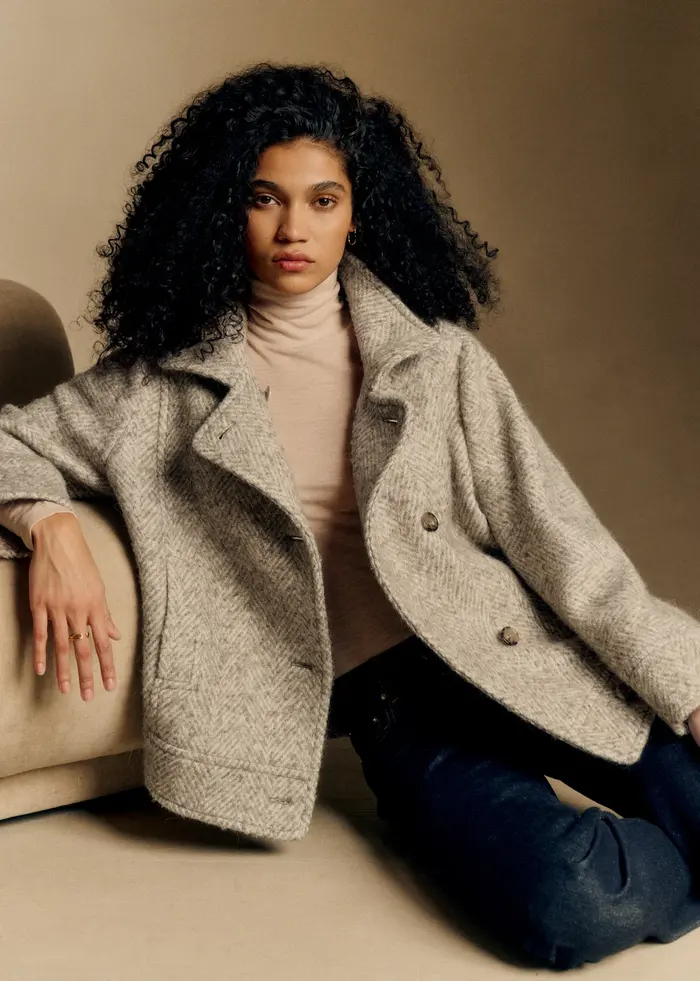 Manteau Charly - Chevrons Beige clair