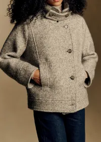 Manteau Charly - Chevrons Beige clair — view 3