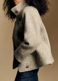 Manteau Charly - Chevrons Beige clair — view 4
