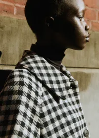 Manteau Gabriel - Vichy Noir Blanc — view 3