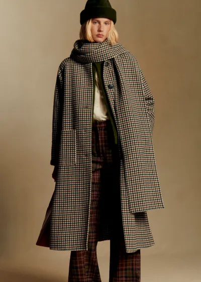 Manteau Kais - Carreaux Vert Marron