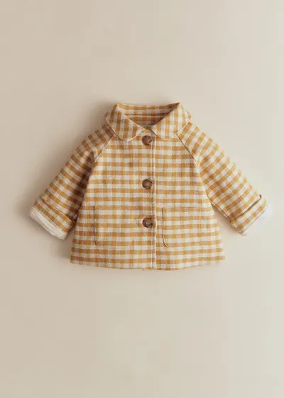 Manteau Polla - Carreaux Vichy Ocre Ecru