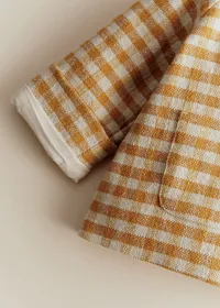 Manteau Polla - Carreaux Vichy Ocre Ecru — view 4