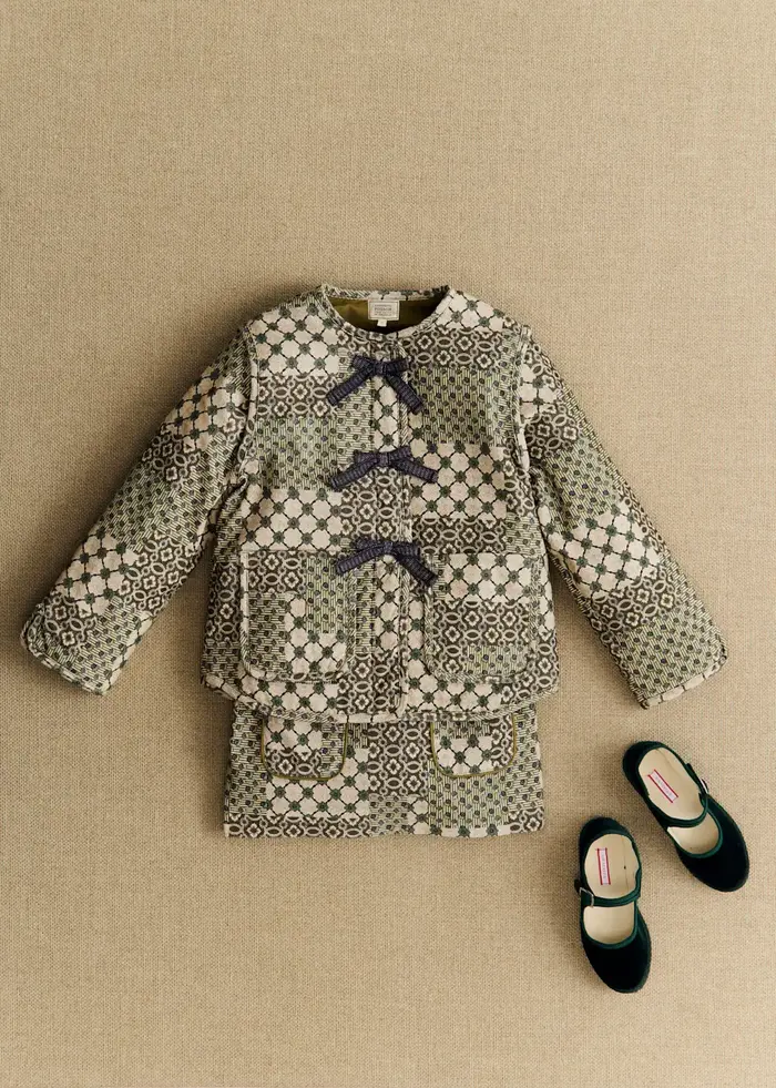 Manteau Sari - Petit Sézane x Antoinette Poisson - Imprimé Patchwork Dominote