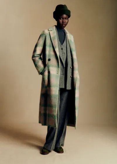 Manteau Viktor - Carreaux Beige et Vert