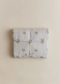 Matelas à langer nomade - Rayures Broderie Fleurs — view 3