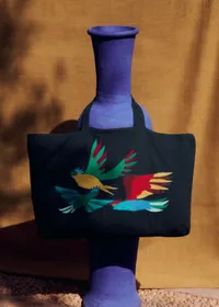 Maxi Cabas brodé - Sézane x Inoui Editions - Bleu Marine — view 2