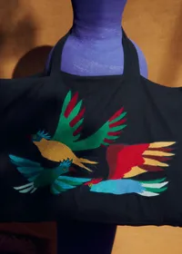 Maxi Cabas brodé - Sézane x Inoui Editions - Bleu Marine — view 4
