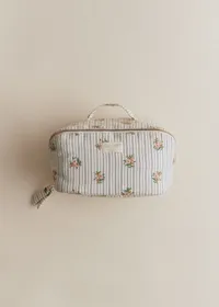 Maxi trousse de toilette - Rayures Broderie Fleurs — view 2