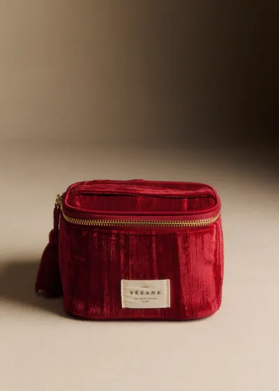 Mini vanity velours frappé - Rouge