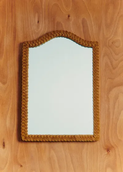 Miroir en rotin tressé vintage - Rotin