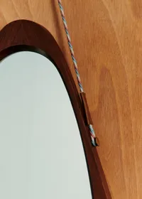 Miroir losange vintage en teck - Teck — view 2