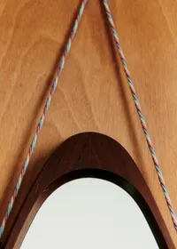 Miroir losange vintage en teck - Teck — view 5