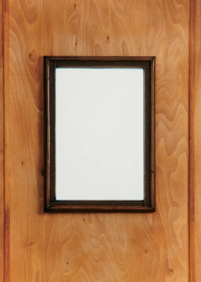 Miroir rotin vintage design américain - Rotin