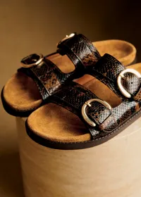 Mules Low Lenny - Kaki Python — view 2