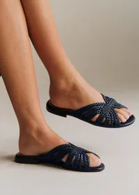 Mules Low Paola - Marine Lisse Tressé — view 2