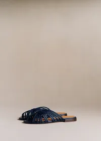 Mules Low Paola - Marine Lisse Tressé — view 3