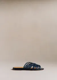 Mules Low Paola - Marine Lisse Tressé — view 5