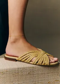 Mules Low Paola - Naturel Textile Tressé — view 3