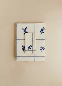 Nappe Brodée - Broderie Bleu Fond Ecru — view 4