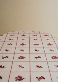 Nappe Brodée - Ecru Broderie Framboise - Epi de Blé — view 3