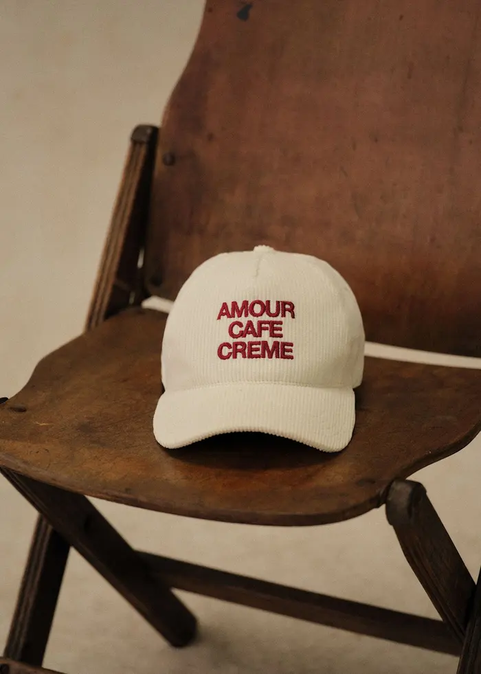 Casquette Amour Café Crème Velours - Écru