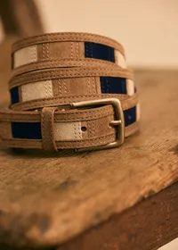 Ceinture Sidney Patchwork - Marine / Camel / Beige — view 2