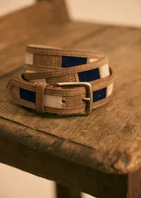 Ceinture Sidney Patchwork - Marine / Camel / Beige — view 3