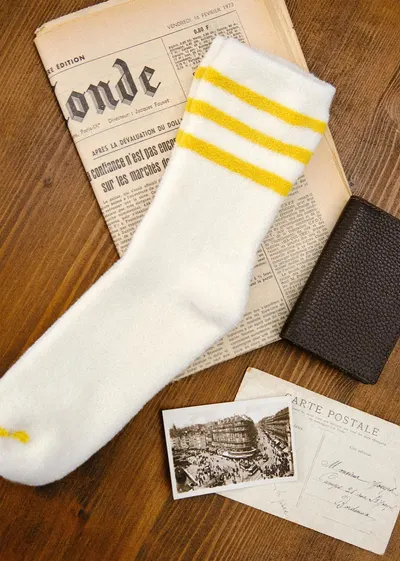 Chaussettes Eliot - Écru / Jaune