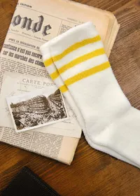 Chaussettes Eliot - Écru / Jaune — view 3