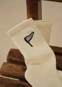 Chaussettes Fanion Amour Club - Écru — view 3