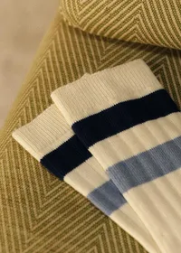 Chaussettes Loris - Écru / Marine / Bleu Acier — view 2