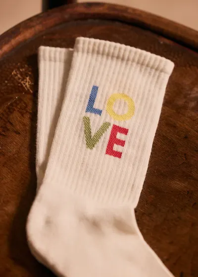 Chaussettes Love - Écru