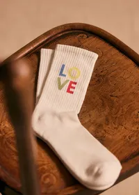 Chaussettes Love - Écru — view 2