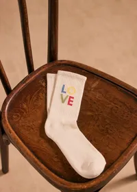 Chaussettes Love - Écru — view 3