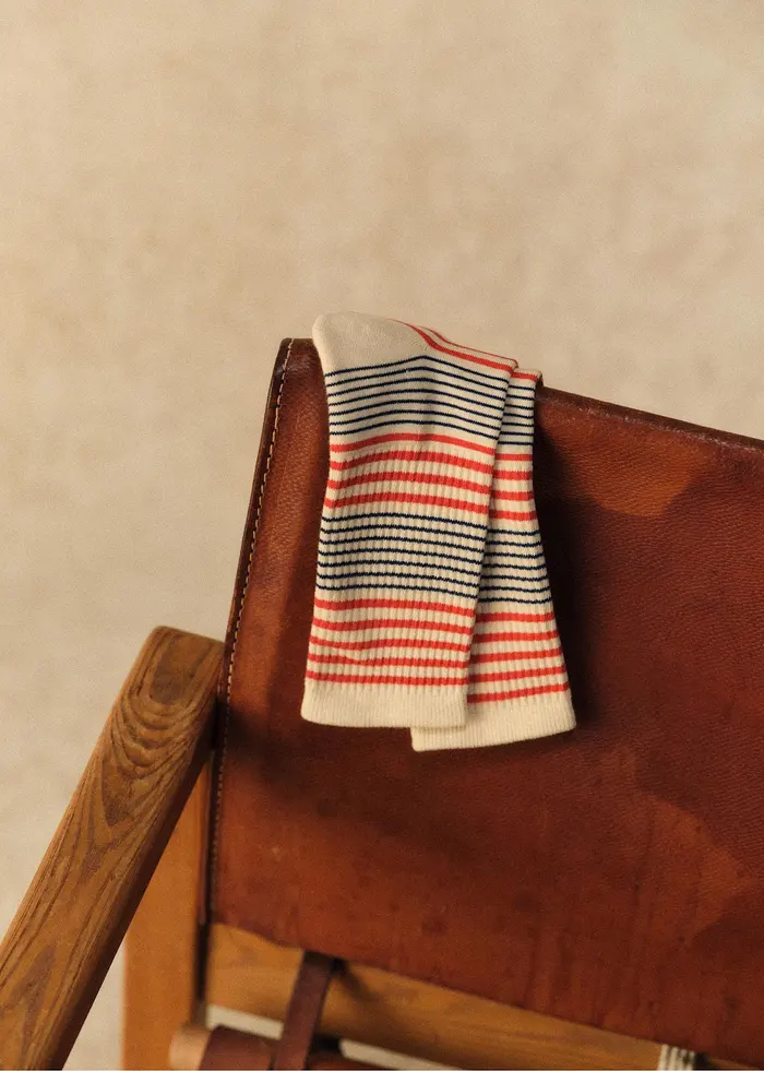 Chaussettes Mouss - Écru / Bleu / Rouille