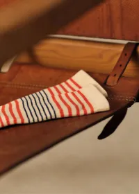 Chaussettes Mouss - Écru / Bleu / Rouille — view 2