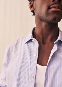 Chemise Allen - Bleu Rayures Blanc / Marine — view 2