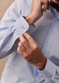 Chemise Allen Popeline - Fil à Fil Bleu — view 2