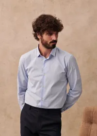 Chemise Allen Popeline - Fil à Fil Bleu — view 3