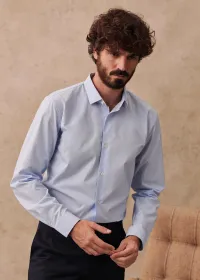 Chemise Allen Popeline - Fil à Fil Bleu — view 4