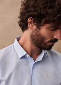 Chemise Allen Popeline - Fil à Fil Bleu — view 5