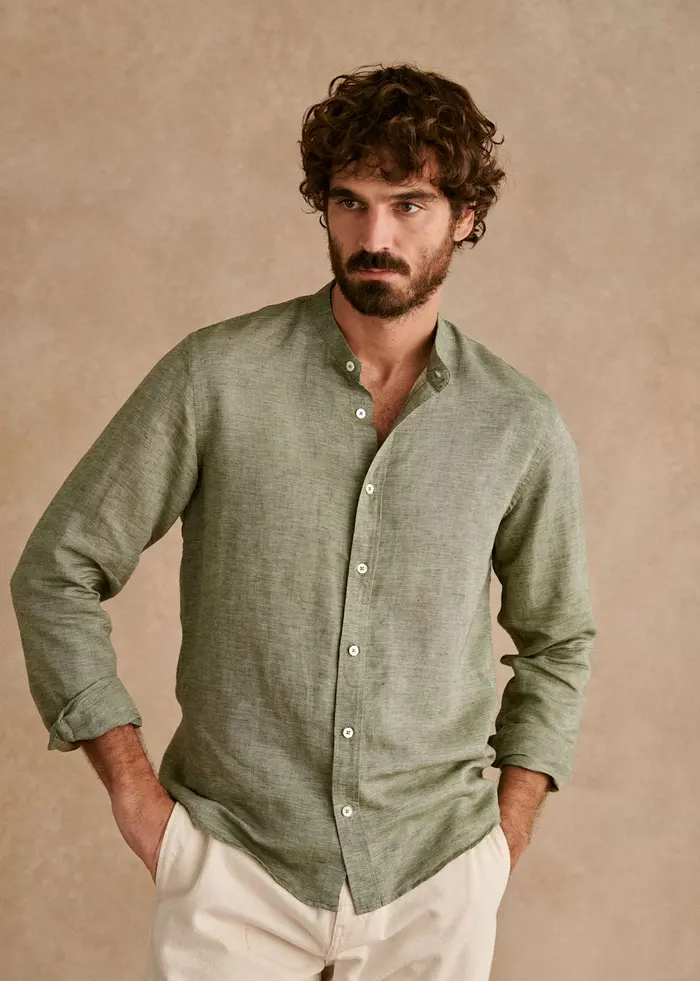 Chemise Benny Coton Lin - Kaki Délavé