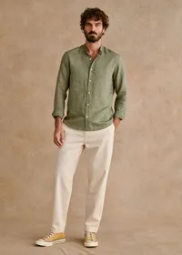 Chemise Benny Coton Lin - Kaki Délavé — view 2