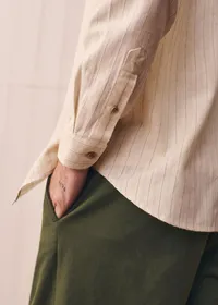Chemise Charlie - Écru Rayures Beiges — view 2