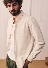 Chemise Charlie - Écru Rayures Beiges — view 3